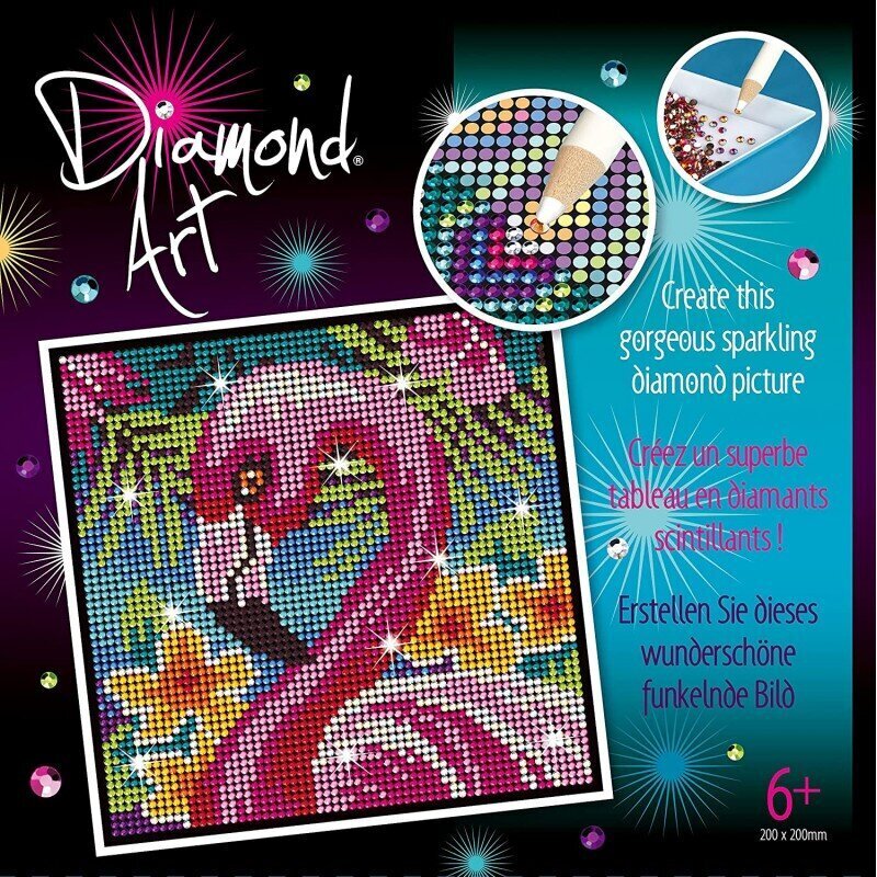 Teemantmosaiik Flamingo, 20 x 20 cm hind ja info | Teemantmaalid, teemanttikandid | kaup24.ee