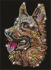 Teemantmosaiik Sequin Art German Shepherd, 25 x 34 cm hind ja info | Teemantmaalid, teemanttikandid | kaup24.ee