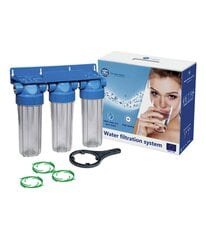 10” külma vee filtrikomplekt Aquafilter seeria FHPRCL-B-TRIPLE hind ja info | Veefiltrid | kaup24.ee