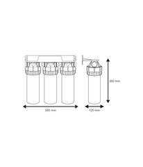 10” külma vee filtrikomplekt Aquafilter seeria FHPRCL-3B-TRIPLE hind ja info | Veefiltrid | kaup24.ee