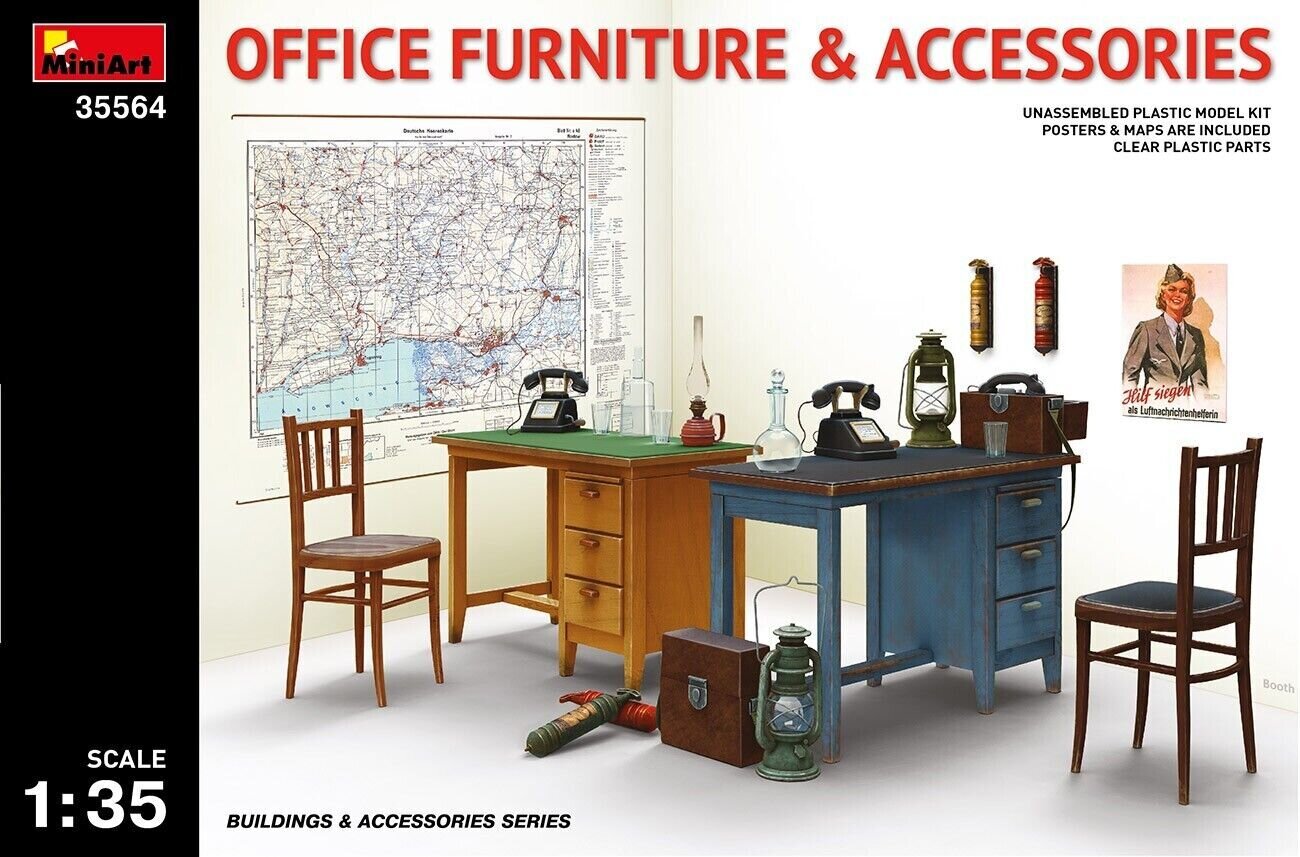 Liimitav mudel MiniArt 35564 Office Furniture & Accessories 1/35 hind ja info | Liimitavad mudelid | kaup24.ee