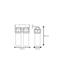 10” Комплекты фильтров для холодной воды Aquafilter серии FHPRCL-3B-TWIN цена и информация | Фильтры для воды | kaup24.ee