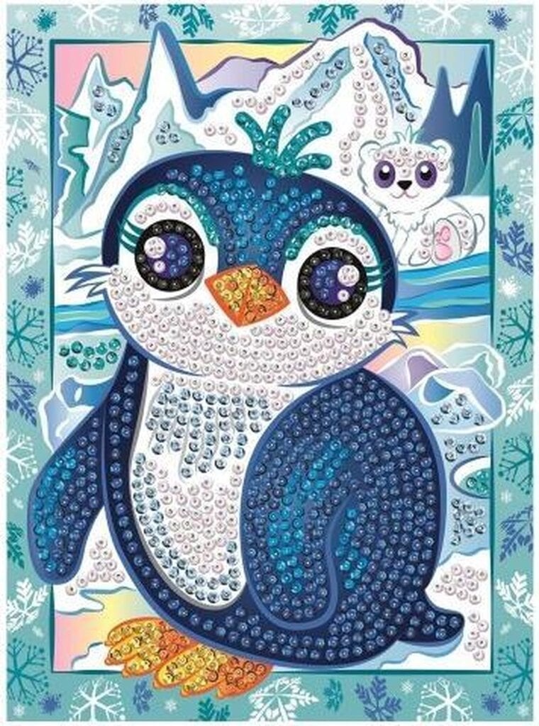 Teemantmosaiik Sequin Art Pip the Penguin, 25 x 34 cm hind ja info | Teemantmaalid, teemanttikandid | kaup24.ee