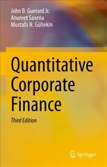 Quantitative Corporate Finance 3rd ed. 2022 hind ja info | Majandusalased raamatud | kaup24.ee