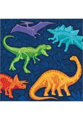 Dinosaurustega paberist salvrätikud, 33 x 33 cm, 2 pakki (32 tk.) hind ja info | Ühekordsed nõud | kaup24.ee