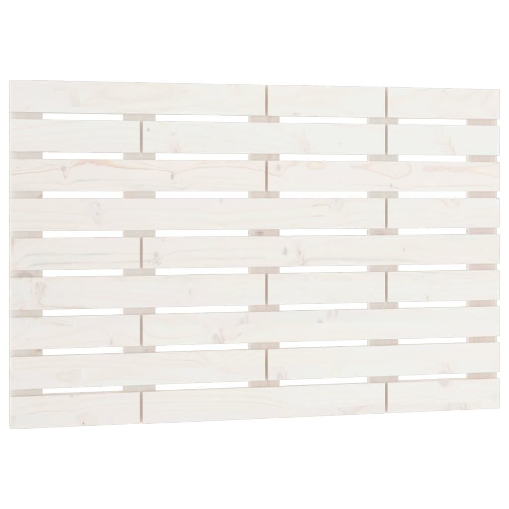 vidaXL seinale kinnitatav voodipeats, valge, 106x3x63 cm, männipuit hind ja info | Voodid | kaup24.ee
