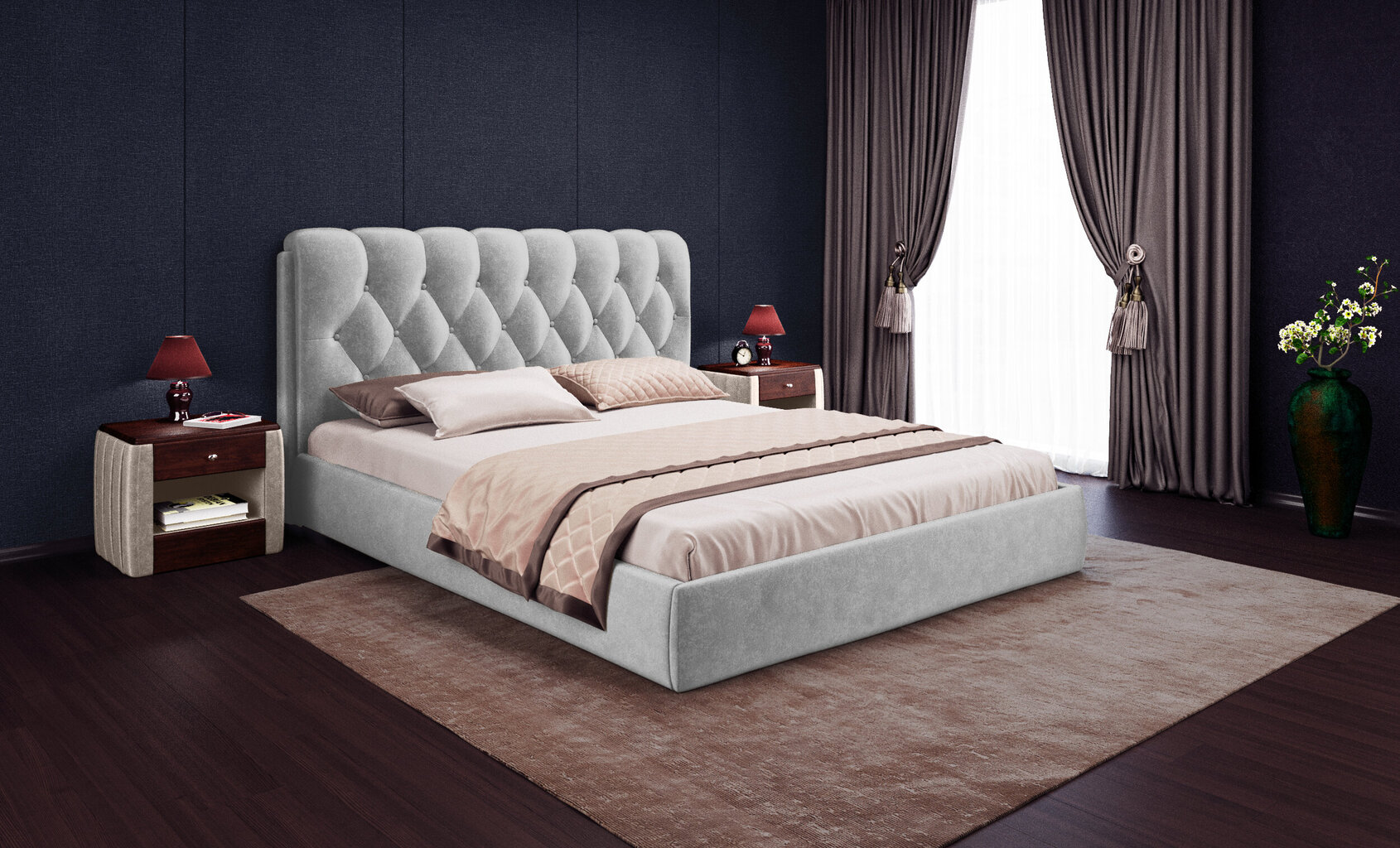 Voodi EMPIRE LUXURY, 180x200cm, hall hind ja info | Voodid | kaup24.ee