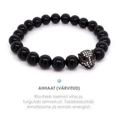 Käevõru ahhaat ja leopard (black) цена и информация | Женские браслеты | kaup24.ee