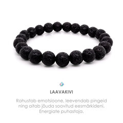 Käevõru Laavakivi 8mm (Black) цена и информация | Женские браслеты | kaup24.ee