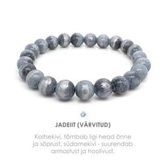 Käevõru Jadeiit “Brushed Silver” 8mm цена и информация | Женские браслеты | kaup24.ee