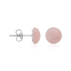 Kõrvarõngad 925 roosa kvarts, 8 mm hind ja info | Kõrvarõngad | kaup24.ee
