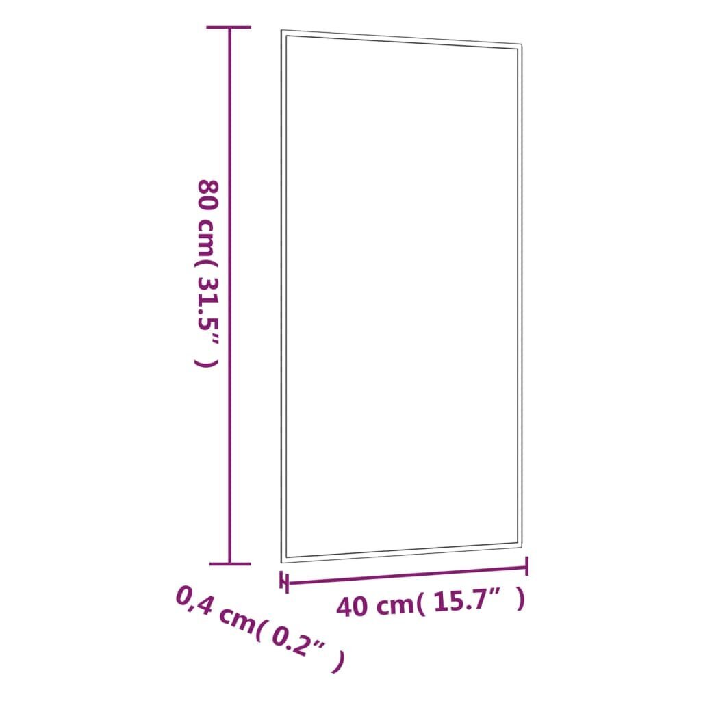 vidaXL seinapeegel, 40 x 80 cm, klaas, ristkülik hind ja info | Peeglid | kaup24.ee