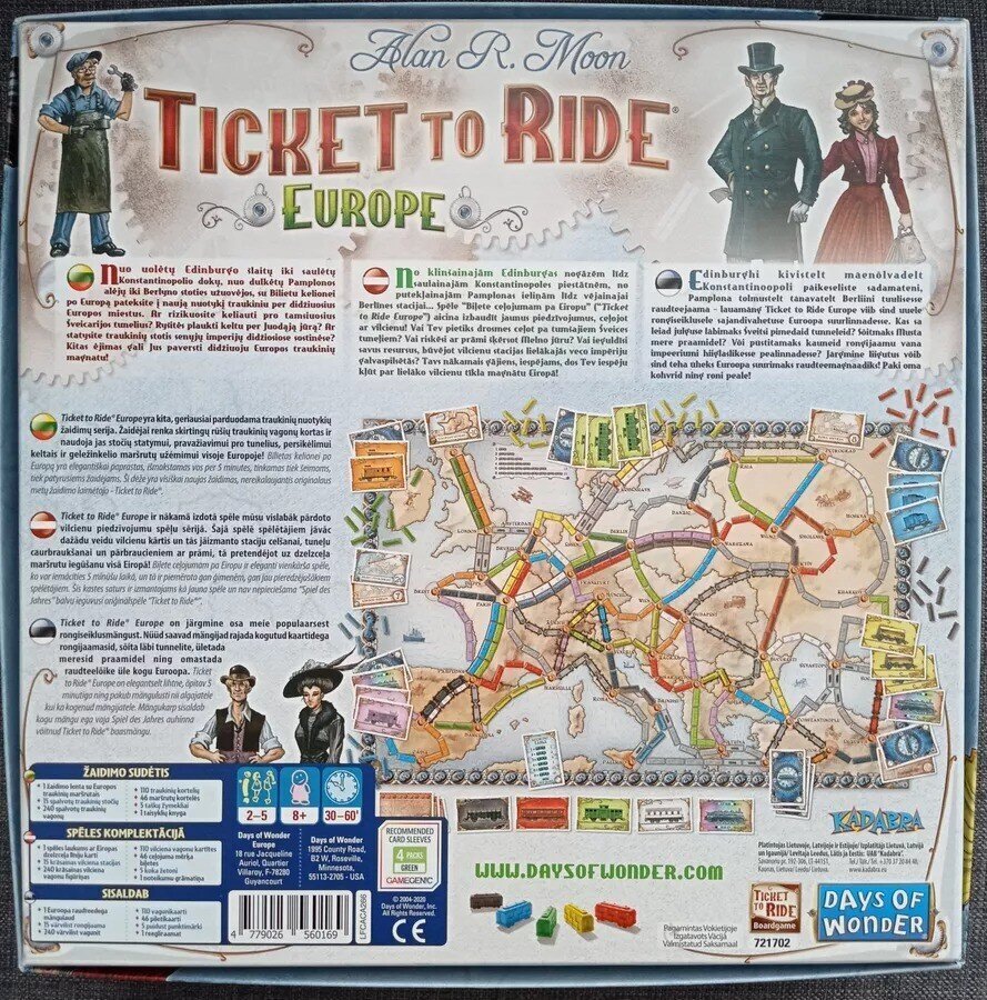 Lauamäng Ticket to Ride Europe hind ja info | Lauamängud ja mõistatused | kaup24.ee