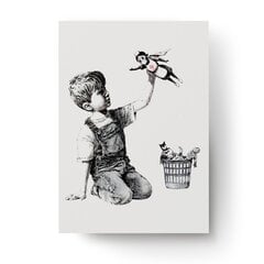Настенный плакат Banksy Играющий мальчик Медсестра-супергерой Граффити постер Декор интерьера - 45 х 32 см цена и информация | Настенные деревянные декорации | kaup24.ee