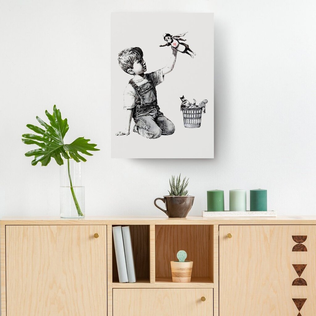 Banksy seinaplakat Playing Boy Superhero Nurse Graffiti poster – sisekujundus – 45 x 32 cm hind ja info | Seinapildid | kaup24.ee