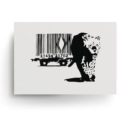 Seinaplakat Banksy Leopardi ja vöötkoodiga Graffiti poster Sisekujundus – 45 x 32 cm цена и информация | Картины, живопись | kaup24.ee
