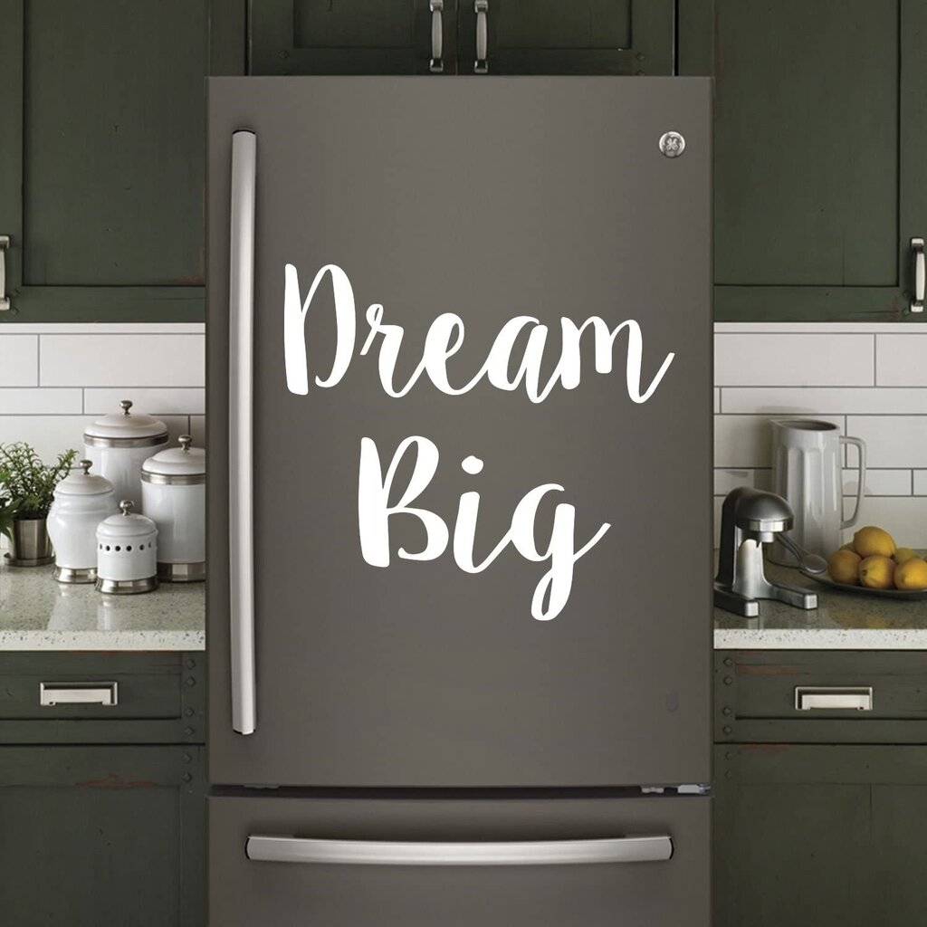 Vinüülkleebis seina- või külmkapikirjaga Dream Big Text Kleebis – 53 x 58 cm hind ja info | Seinakleebised | kaup24.ee