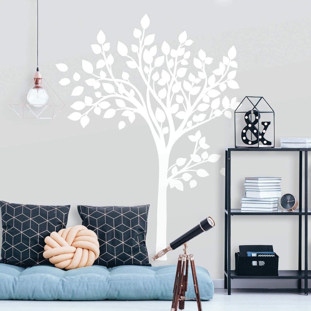 Vinüülist seinakleebis White Tree Botanical Interior Decor - 120 x 80 cm цена и информация | Seinakleebised | kaup24.ee