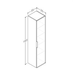 Высокий шкафчик KAMĖ Big 35 SH, Fineline цена и информация | KAMĖ Мебель для ванной | kaup24.ee