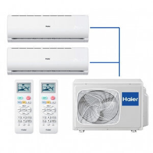 Наружный блок и 2 внутренних блока по 2.5 кВт каждый Haier MULTI SPLIT 2U40S2SC1FA/2xAS25PBAHRA цена и информация | Кондиционеры, рекуператоры | kaup24.ee