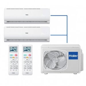 Õhksoojuspump Haier Multi Split (välisseade ja 2 siseseadet, kumbki 2,5 kW) цена и информация | Õhksoojuspumbad, konditsioneerid | kaup24.ee