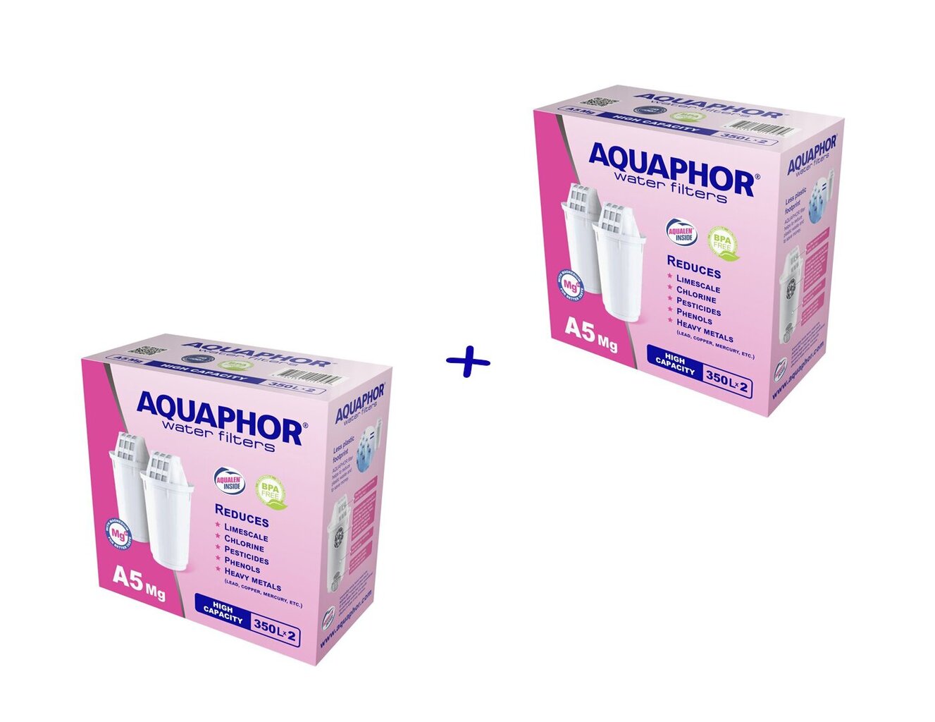 Asendusfilter Aquaphor A5Mg, 2x2 tk komplekt цена и информация | Filterkannud ja filtrid | kaup24.ee