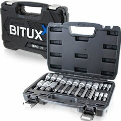 Mutrivõtmekomplekt kuuskantvõtmed 18 osa Bituxx цена и информация | Механические инструменты | kaup24.ee