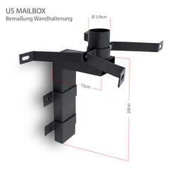 Seinakonsool Ameerika postkastile Mailbox US, must, teras kaina ir informacija | Postkastid, majade numbrid | kaup24.ee