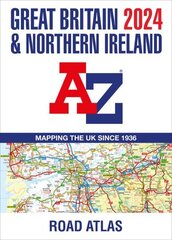 Great Britain & Northern Ireland A-Z Road Atlas 2024 (A3 Paperback) цена и информация | Путеводители, путешествия | kaup24.ee