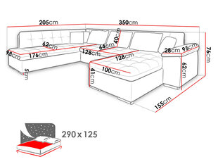 П-образный диван-кровать Tony Bis с бельевым ящиком-экоскора Soft 017 (белый) + Porto 36-Right цена и информация | Диваны | kaup24.ee