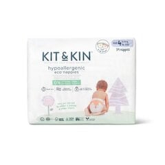 Kit&Kin hüpoallergeensed lateksi ja kloori vabad teipmähkmed tiigri ja rebase pildiga suurus 4, 9-14 kg, 32 tk цена и информация | Подгузники | kaup24.ee