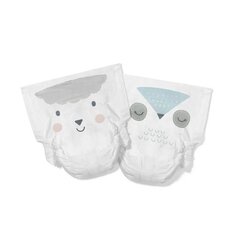 Kit&Kin hüpoallergeensed lateksi ja kloori vabad teipmähkmed lamba ja öökulli pildiga suurus 1, 2-5 kg, 40 tk цена и информация | Подгузники | kaup24.ee