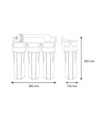 Neljaastmeline joogivee filtreerimissüsteem UV-membraaniga Aquafilter FP3-HJ-K1 цена и информация | Фильтры для воды | kaup24.ee