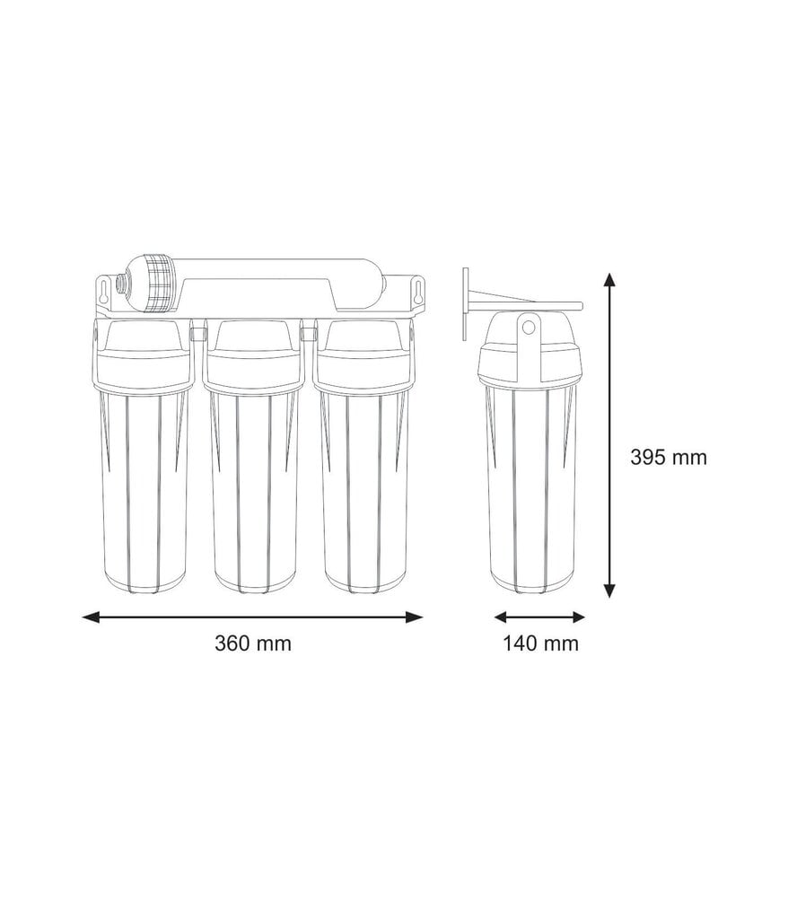 Neljaastmeline joogivee filtreerimissüsteem UV-membraaniga Aquafilter FP3-HJ-K1 цена и информация | Veefiltrid | kaup24.ee