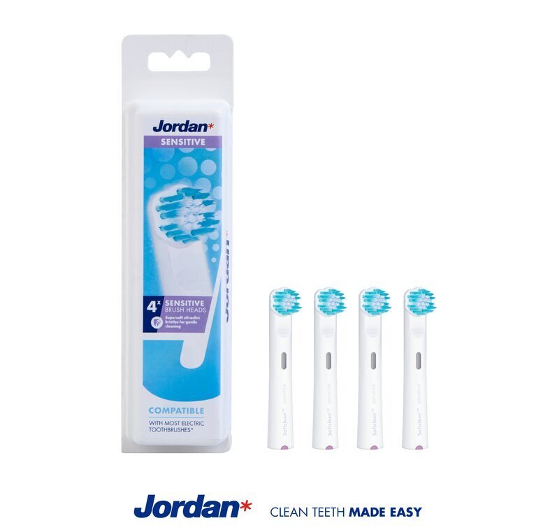 Elektrilise hambaharja vahetushari Sensitive Jordan 4 tk цена и информация | Elektriliste hambaharjade otsikud | kaup24.ee