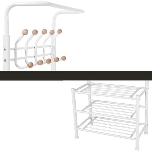 Riidepuu kingariiulitega Songmics HSR04W, valge hind ja info | Riidestanged ja nagid | kaup24.ee