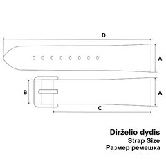 Ремешок для часов LBS Black Calf W100.01.24.W W100.01.24.W цена и информация | Мужские часы | kaup24.ee