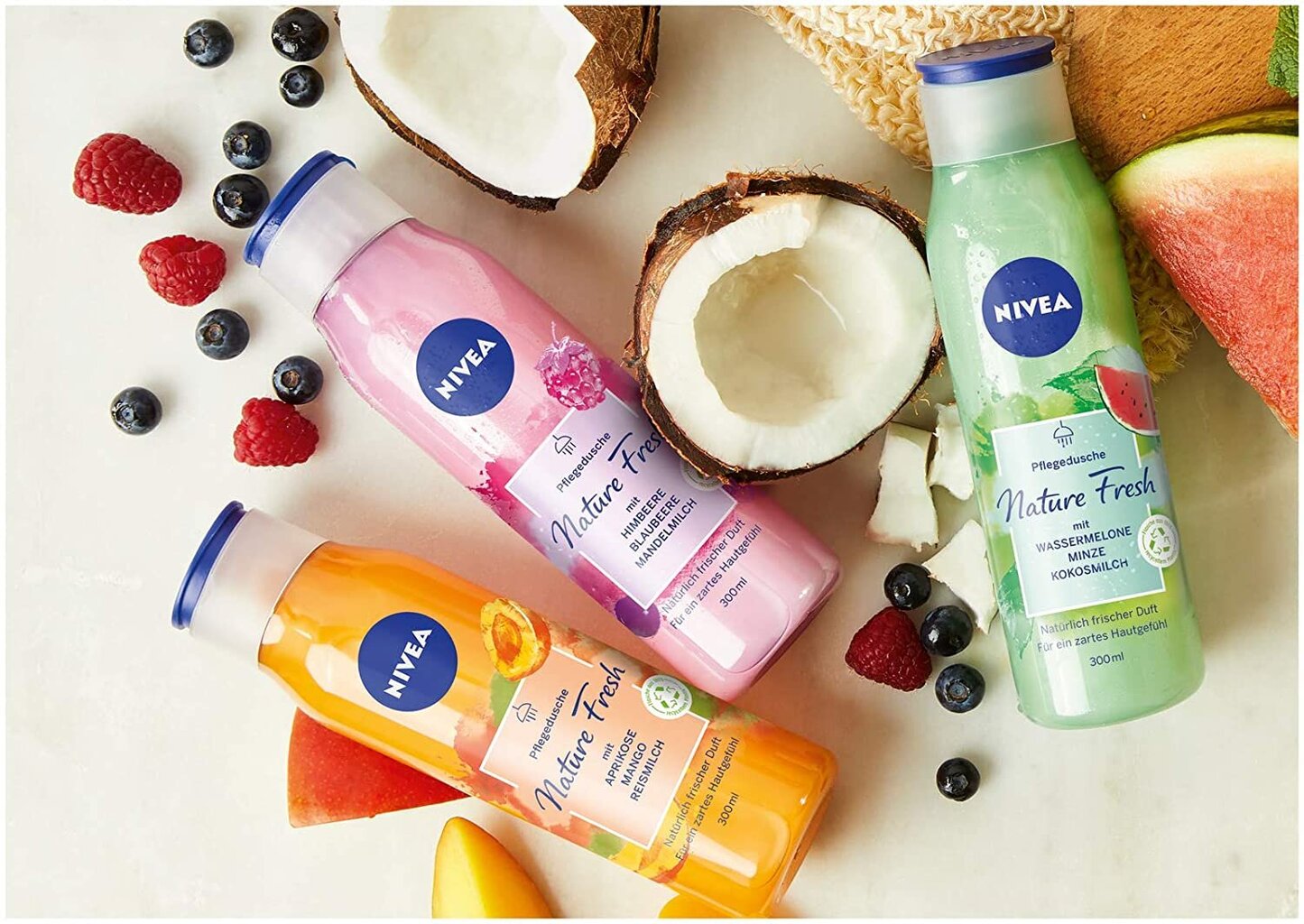 Dušigeel Nivea Nature Fresh vaarikas, 300 ml цена и информация | Dušigeelid, õlid | kaup24.ee