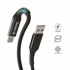 Crong Armor Link, USB-C - USB-A, 1.5 m hind ja info | Mobiiltelefonide kaablid | kaup24.ee