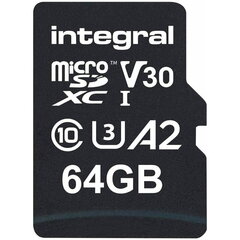 Integruota UltimaPRO microSDXC – 64GB C10 UHS-I U3 A2 V30 atminties kortelė hind ja info | Mobiiltelefonide mälukaardid | kaup24.ee