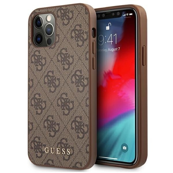 GUESS 4G Metal Gold Logo - Iphone 12/12 Pro , pruun цена и информация | Telefoni kaaned, ümbrised | kaup24.ee