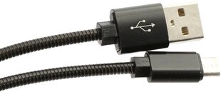 Omega кабель microUSB Metal 1 м, черный (44208) цена и информация | Кабели и провода | kaup24.ee