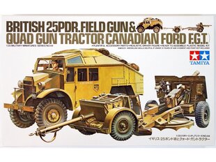 Сборная пластиковая модель Tamiya - British 25pdr.field gun & Quad gun tractor Canadian Ford F.G.T., 1/35, 35044 цена и информация | Конструкторы и кубики | kaup24.ee