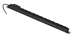 Activejet COMBO 12 socket power strip 5m black hind ja info | Pikendusjuhtmed, kaablid | kaup24.ee