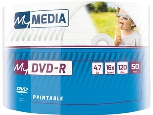 My Media DVD-R Wide Silver Inkjet Printable No ID Brand цена и информация | Виниловые пластинки, CD, DVD | kaup24.ee