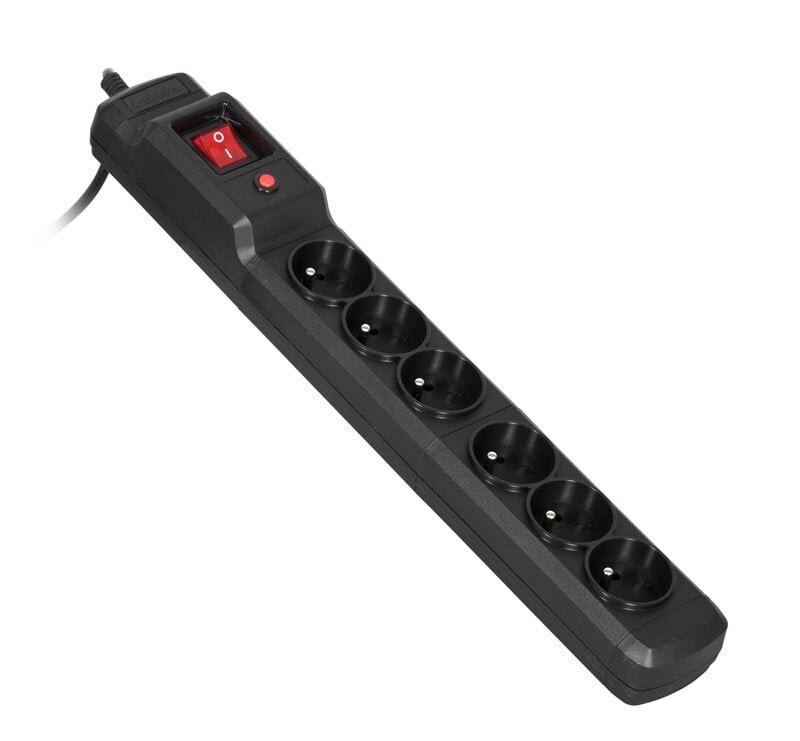 Activejet COMBO 6GN 5M black power strip with cord hind ja info | Pikendusjuhtmed, kaablid | kaup24.ee