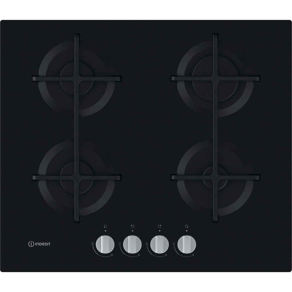 Indesit ING 61T/BK hob Black Built-in 59 cm Gas 4 zone(s) цена и информация | Pliidiplaadid | kaup24.ee