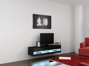 Cama TV alus Vigo New 30/140/40 must/must läikega цена и информация | Тумбы под телевизор | kaup24.ee