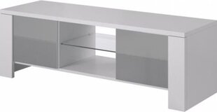 Cama TV alus West 42/130/42 valge/halli läikega цена и информация | Тумбы под телевизор | kaup24.ee