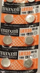 Maxell akud LR1130 189 HP10 üks pakk 10 tk цена и информация | Батарейки | kaup24.ee